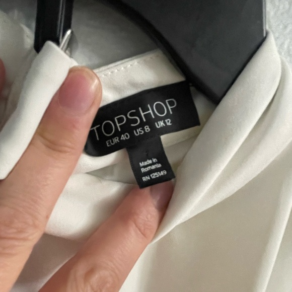 Topshop White Belted Playsuit Shorts Jumpsuit Romper Size 8 - Picture 9 of 12